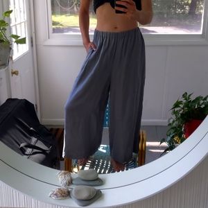 Wide leg linen pants w pockets